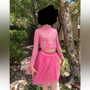 Elegant Pink Girls Dance Recital Costume